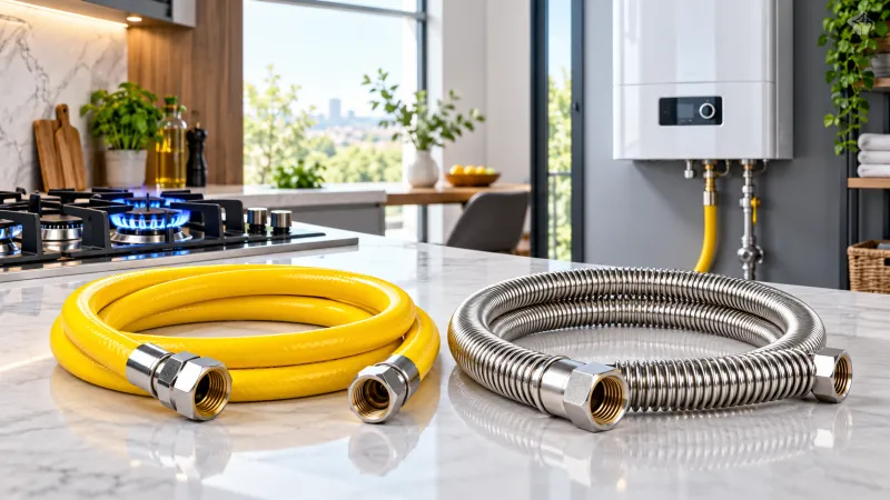 Шланг для газовой плиты и котла: ПВХ или сильфон, длина и резьба