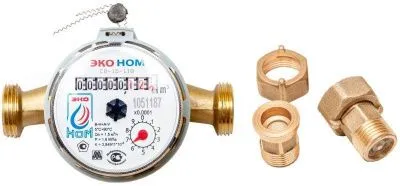 Счетчик воды универсальный ЭКО НОМ СВ 15-110 +КМЧ с обратным клапаном