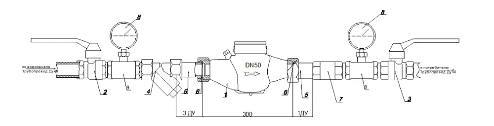 Монтажная схема ВКМ-50М