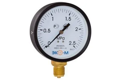 Манометр Экомера МД02-100мм 0..2,5МПа М20*1,5  (Экономичное исполнение)