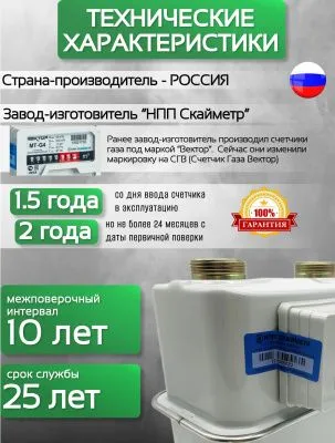 Счетчик газа СГВ-МТ-G4 RL