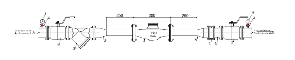 Монтажная схема ВСКМ 90-50 Фланцевый 