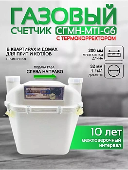 Счетчик газа СГМН-МТ1-G6 200 левый г. Новогрудок