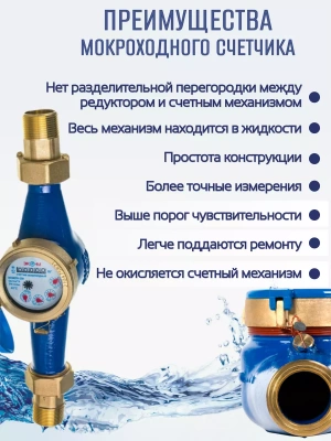 Счетчик воды ЭКОМЕРА-32М Мокроходный(Глицерин)L-260